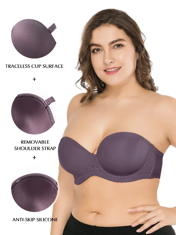 Full Figure Strapless Underwire Multiway Contour Bra Purple