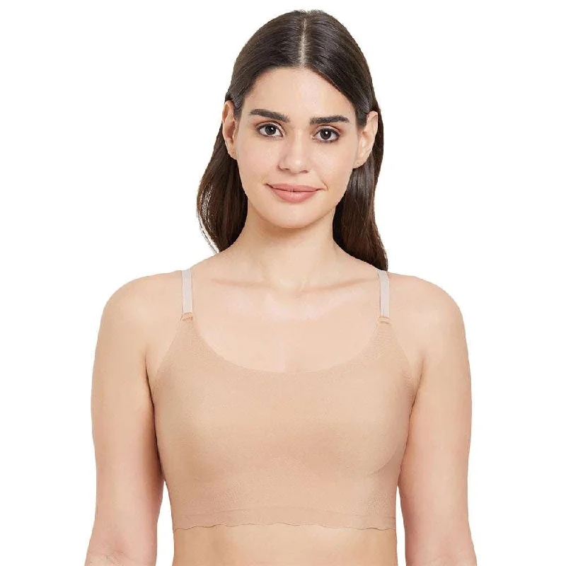 Gococi Padded Non-Wired Full Coverage Seamless T-Shirt Bra - Beige