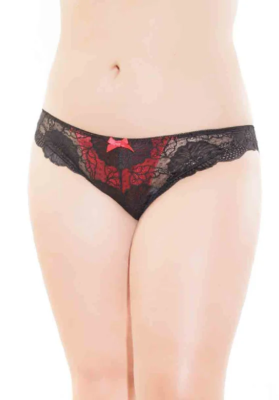 High Cut Lace Panty Black