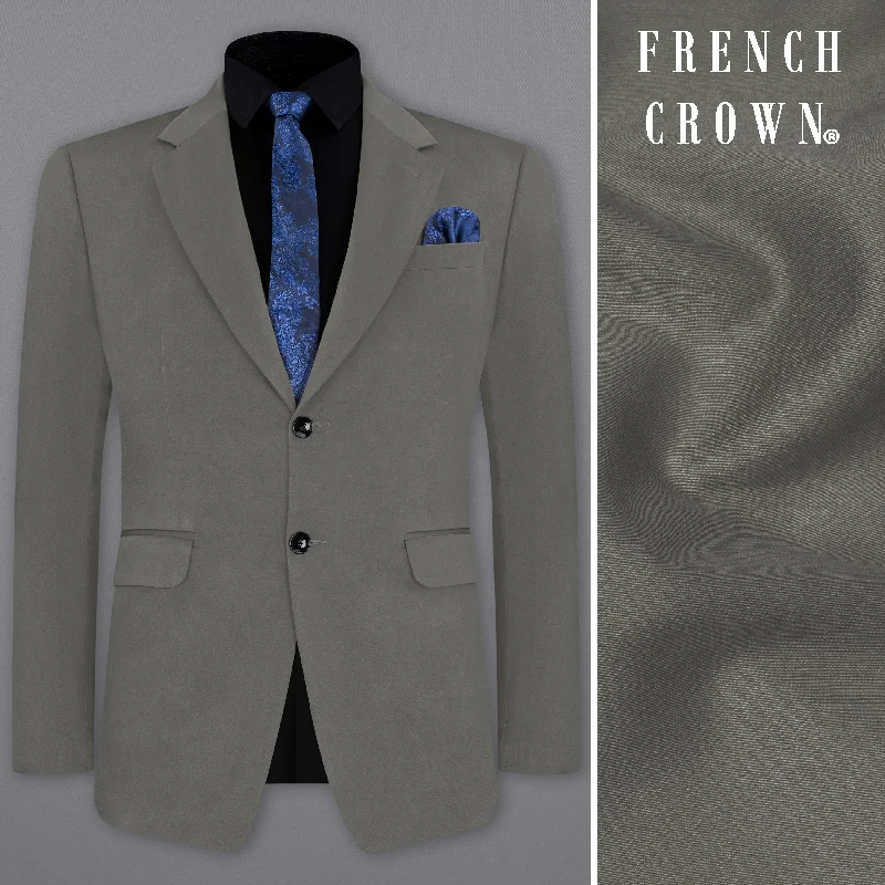 Ironside Gray Stretchable Premium Cotton traveler Blazer