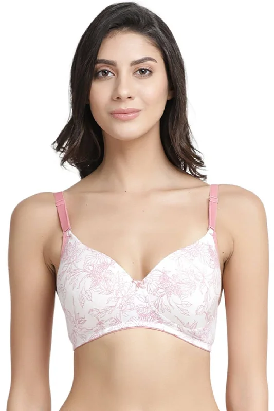 Organic Cotton Antimicrobial Wire-Free Padded Bra-ISB068-Coral Pink-