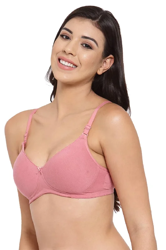 Organic Cotton Antimicrobial Padded t-shirt Bra-ISB104-Mauve-