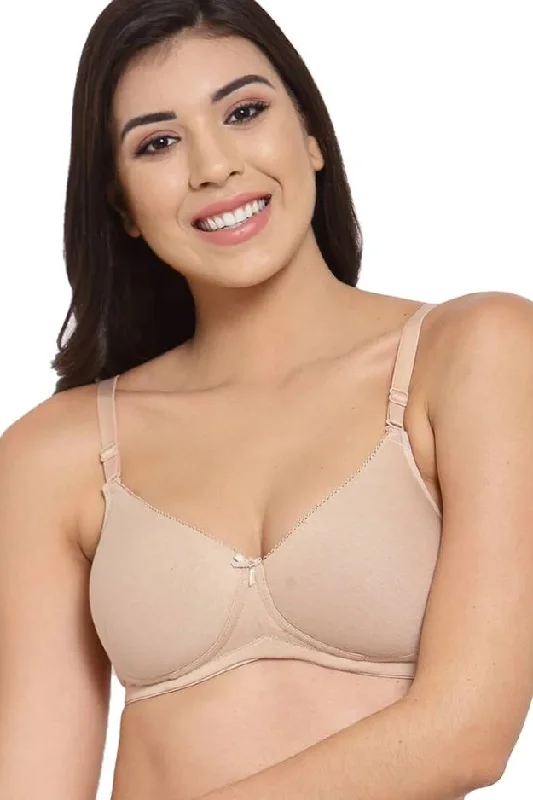 Organic Cotton Antimicrobial Padded t-shirt Bra-ISB104-Skin-