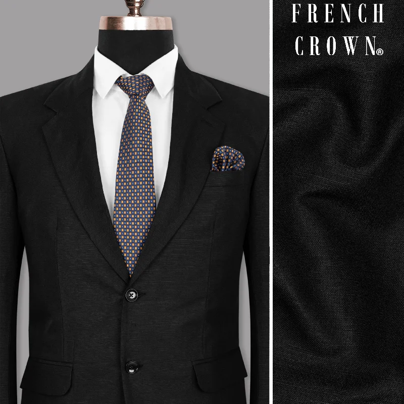 Jade Black Linen Performance Blazer