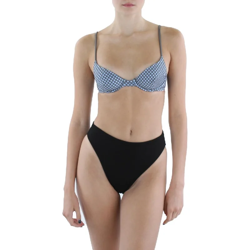 KIKIRIO Womens Perforated Balconette Bikini Swim Top