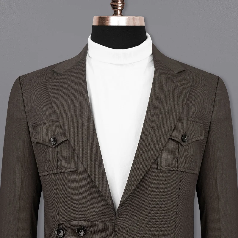 Kilamanjaro Brown Belt Closure Designer Blazer