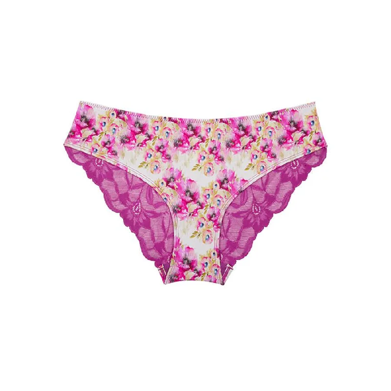 Lace Bum Bikini Brief - Floral Prints