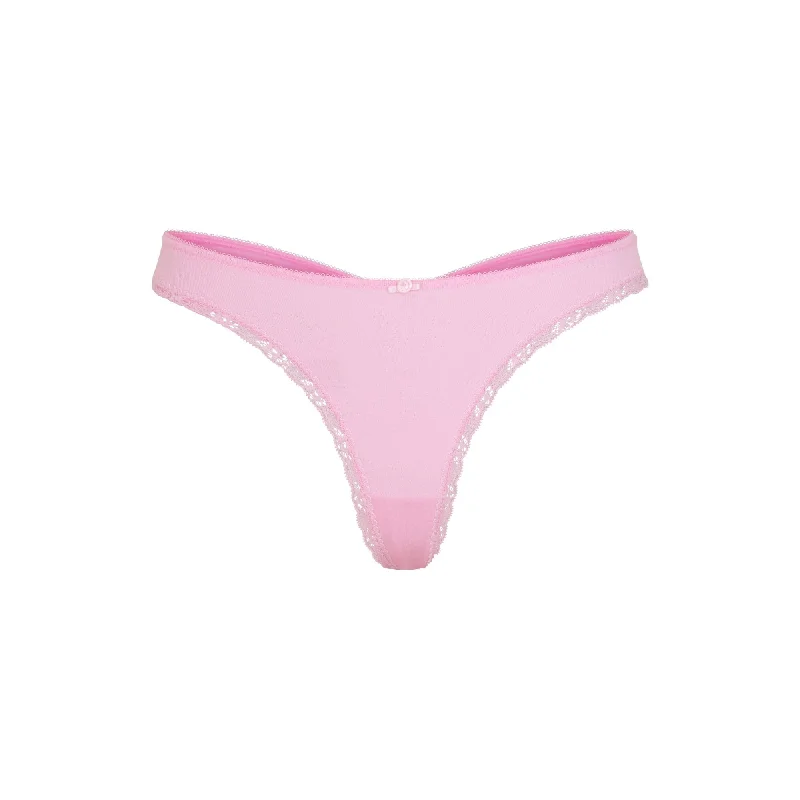 LACE POINTELLE THONG | BUBBLE GUM