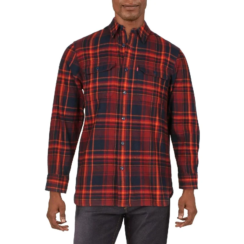 Levi's Mens Cotton Plaid Button-Down Shirt