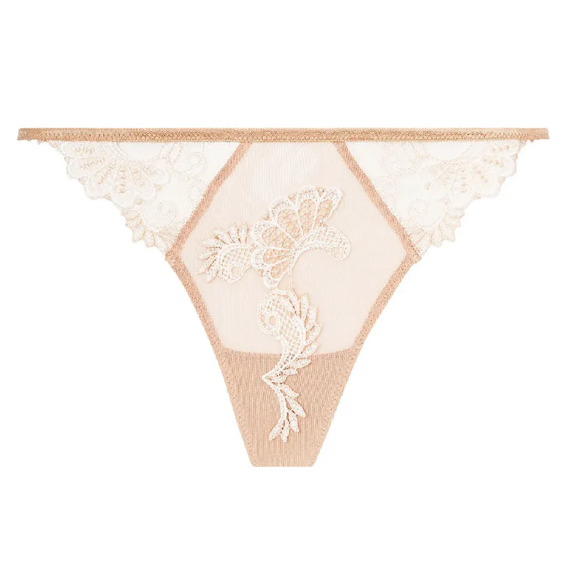 Lise Charmel 'Dressing Floral' Beige G-String