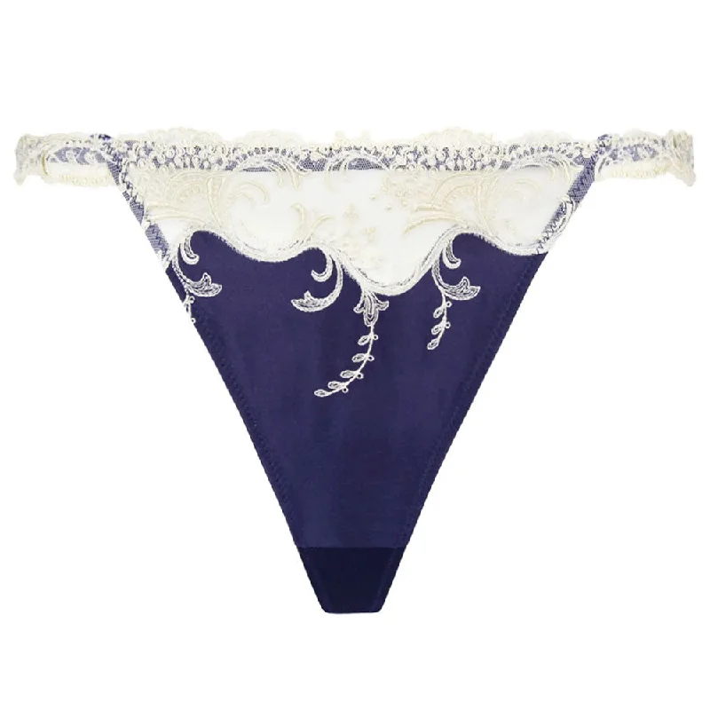 Lise Charmel 'Splendeur Soie' Navy Blue Silk Sexy Thong