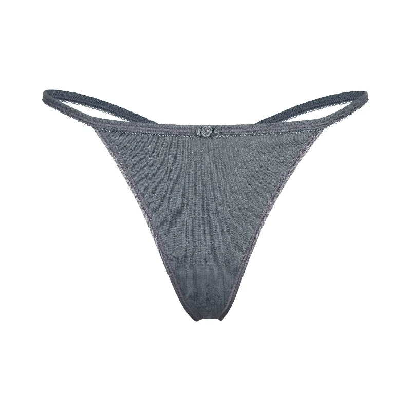 LOGO POINTELLE T STRING THONG | SLATE