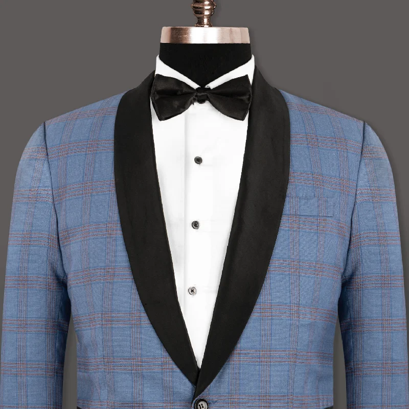 Lynch Light Blue Windowpane Woolrich Tuxedo Blazer