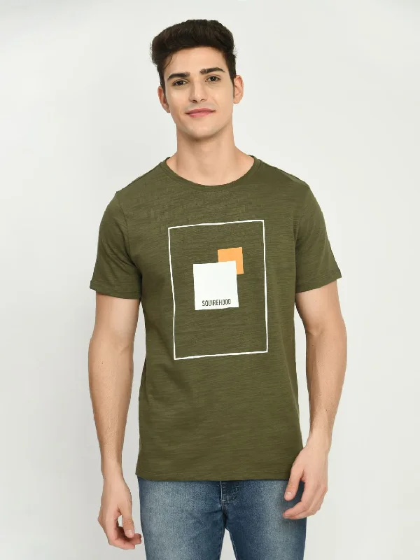 Men's Army Graphic Printed T-Shirt