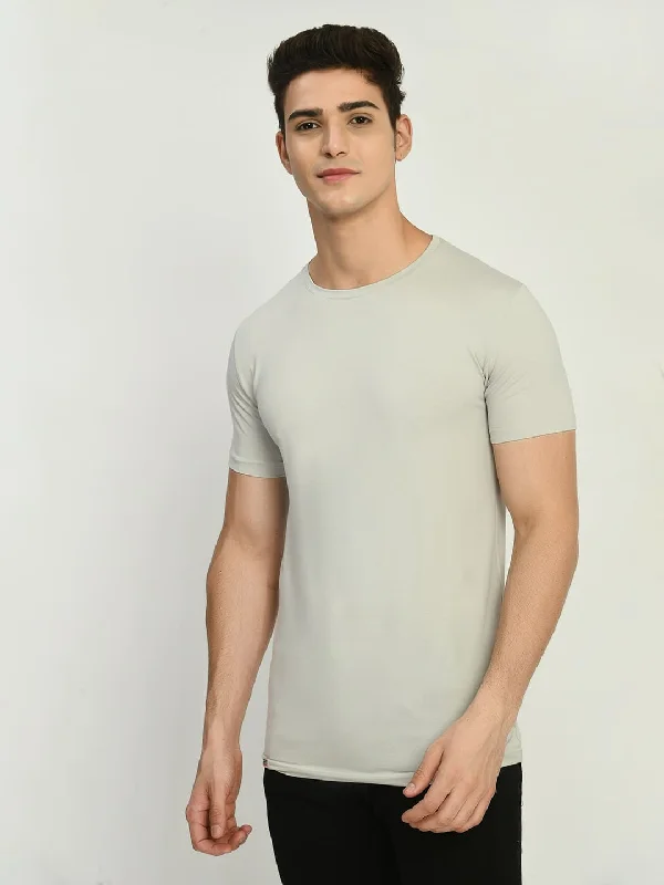 Men's Basic Gray Round Neck T-Shirt