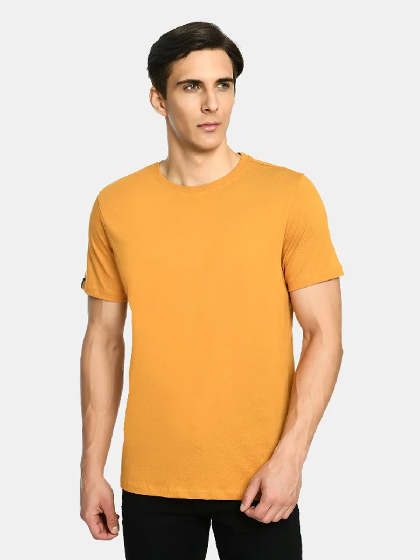 Men's Basic Honey Yellow Regular Fit T-Shirt