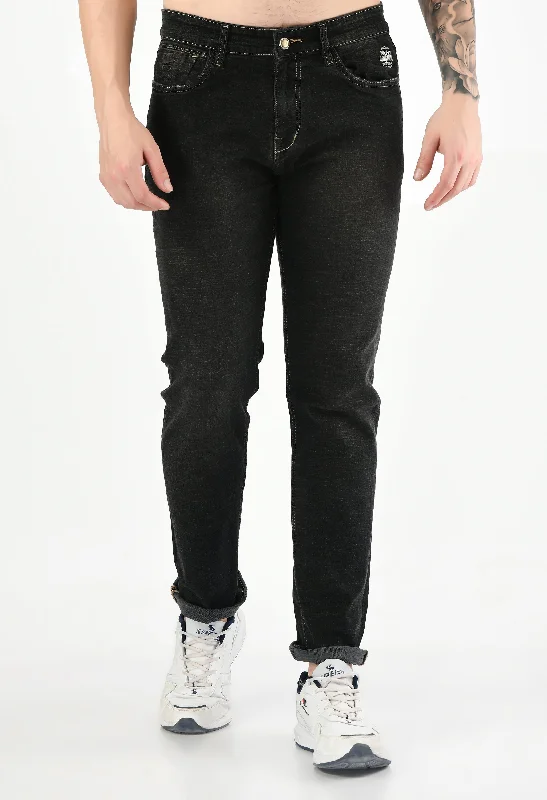 Men's Grey Black Denim Jeans