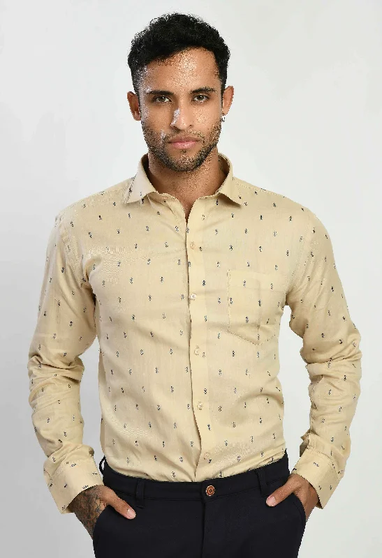 Men's Printed Cotton Regular Fit Formal Shirt