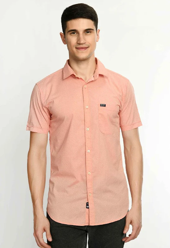 Men's Printed Cotton Short Sleeve Shirt