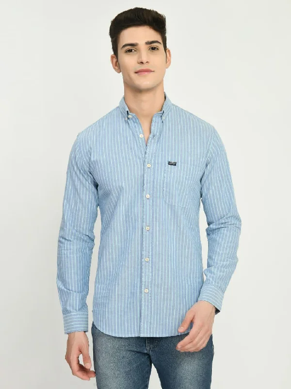 Men's Stripes Oxford Regular Fit Shirt