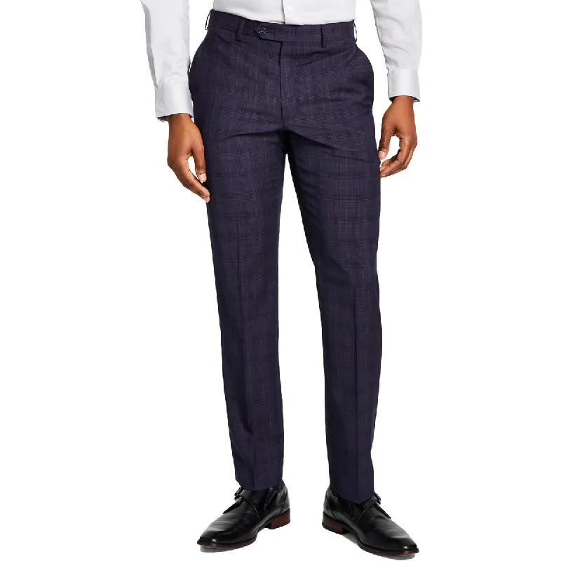 Michael Kors Mens Wool Plaid Suit Pants