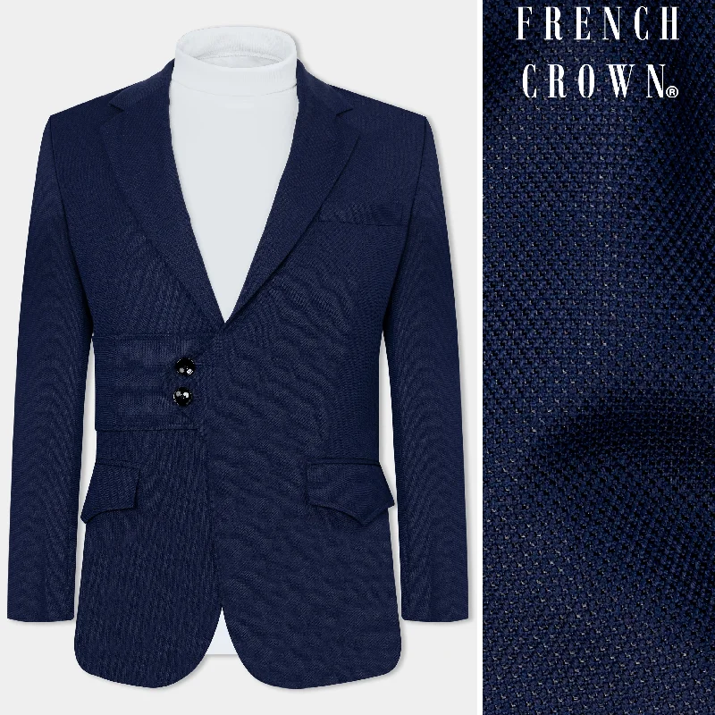 Mirage Blue Wool Rich Designer Blazer