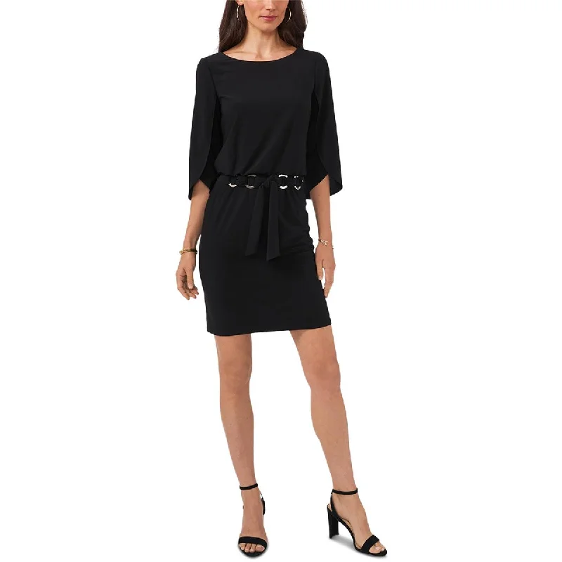 MSK Womens Tulip-Sleeve Mini Fit & Flare Dress