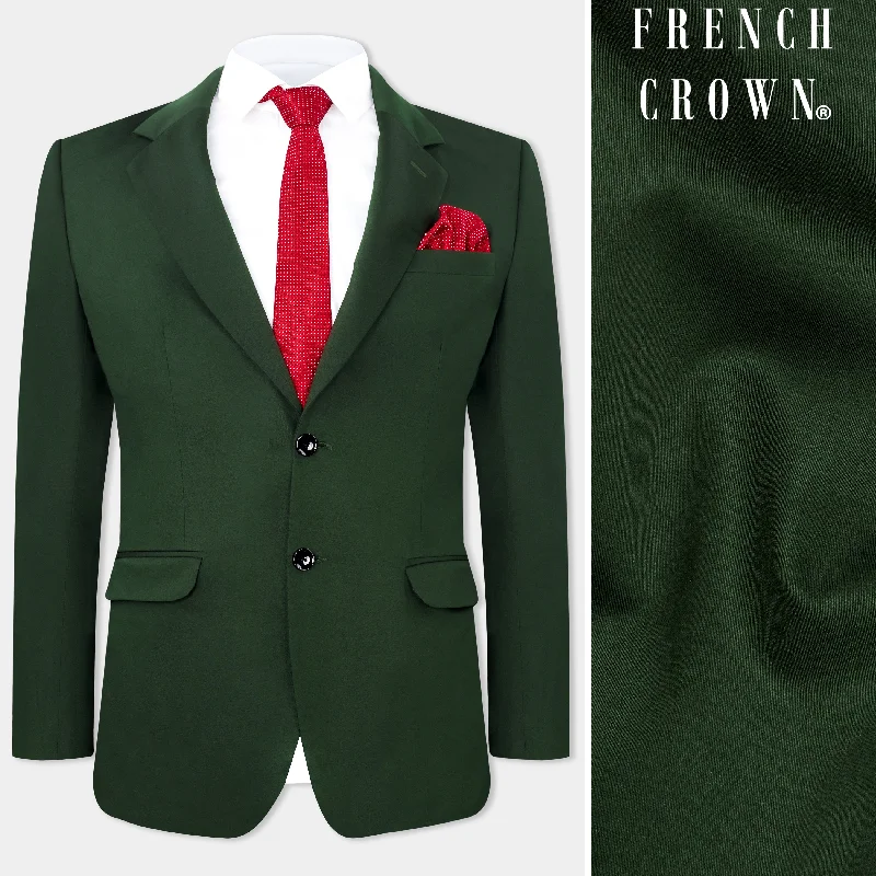 Myrtle Green Wool Rich Single Breasted Stretchable traveler Blazer