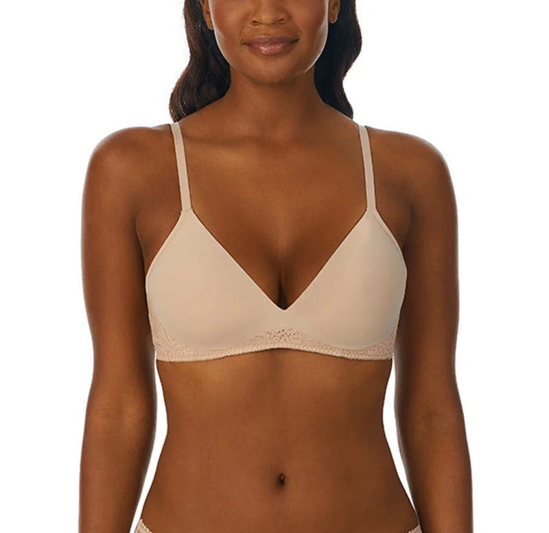 On Gossamer Sleek and Lace Champagne Wireless T Shirt Bra G9226