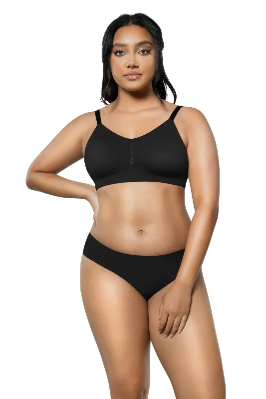 Erika Wire Free Seamless Bralette Black- P5861