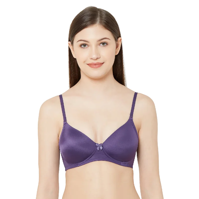 6402-Plain Padded T-shirt Bra Purple