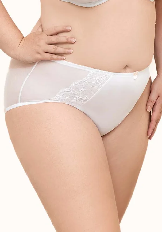 Brooke Women Lace Side Plus Size Hipster Brief Ivory