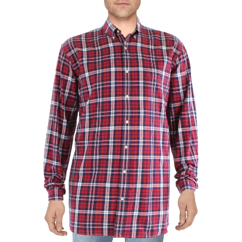 Polo Ralph Lauren Mens Big & Tall Plaid Cotton Button-Down Shirt