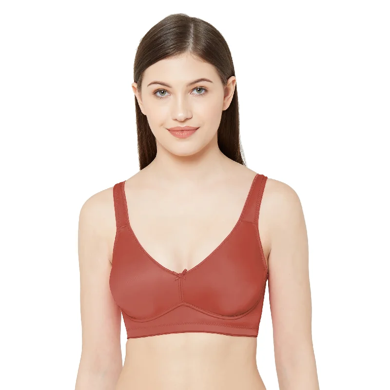 6392-Premium Plain Non Padded Mold Minimiser Bra Rust