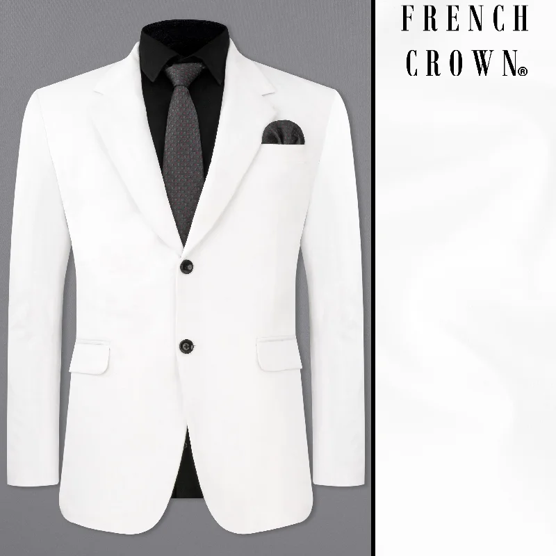 Rhino White Single Breasted Velvet Blazer