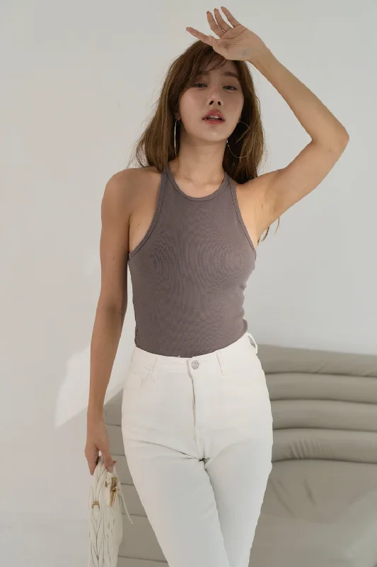 Ribbed Padded Tank Top (細肩羅紋削肩)