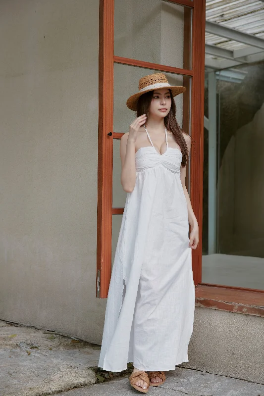 Scratch Cotton Linen Bra Dress (超集中綁帶抓皺棉麻)