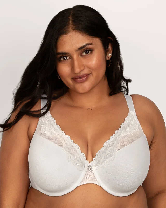 Sheer Whisper Plunge T-Shirt Bra - White