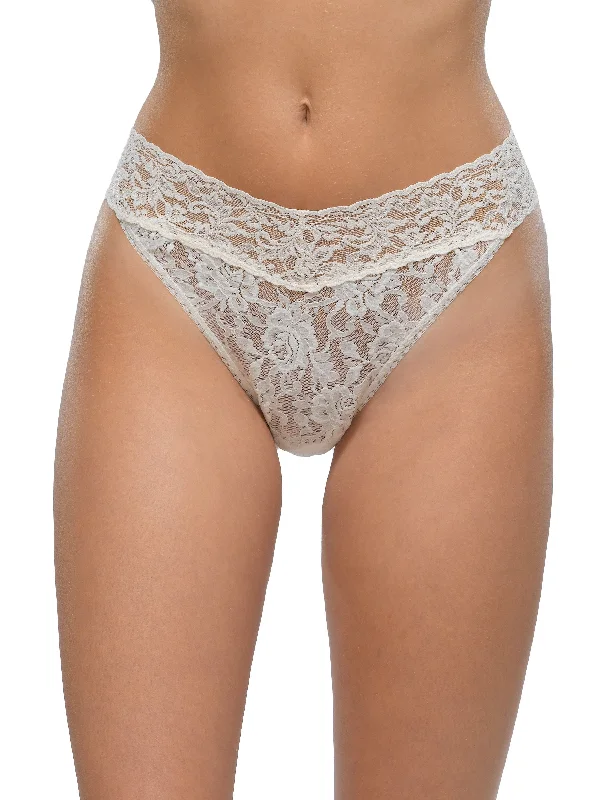 Signature Lace Original Rise Thong Ivory