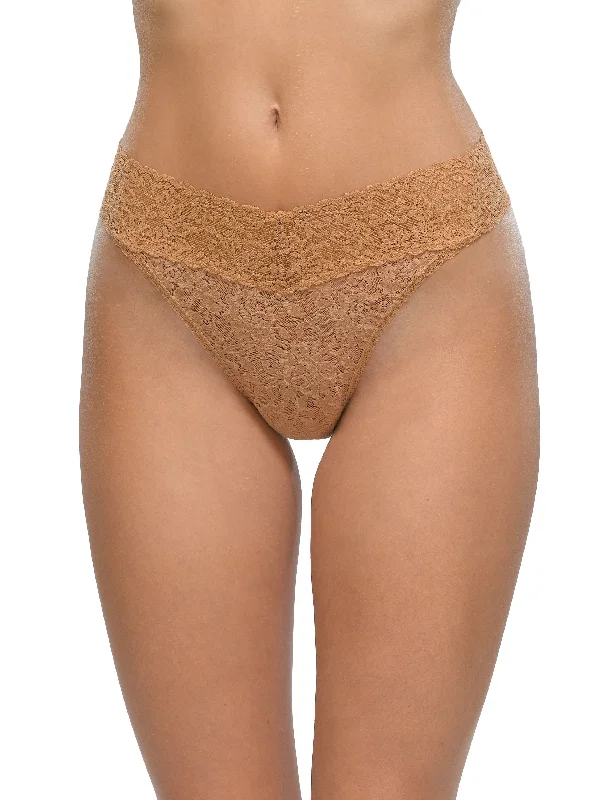 Signature Lace Original Rise Thong Suntan Beige