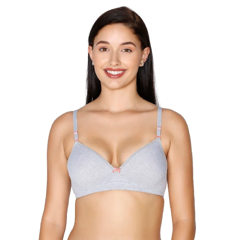 Slick-Cotton Mold Padded T-shirt Bra Papaya Punch