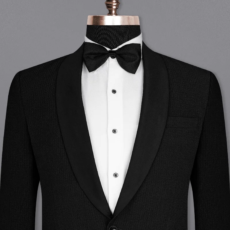 Smoky Black Super Soft Designer Tuxedo Blazer