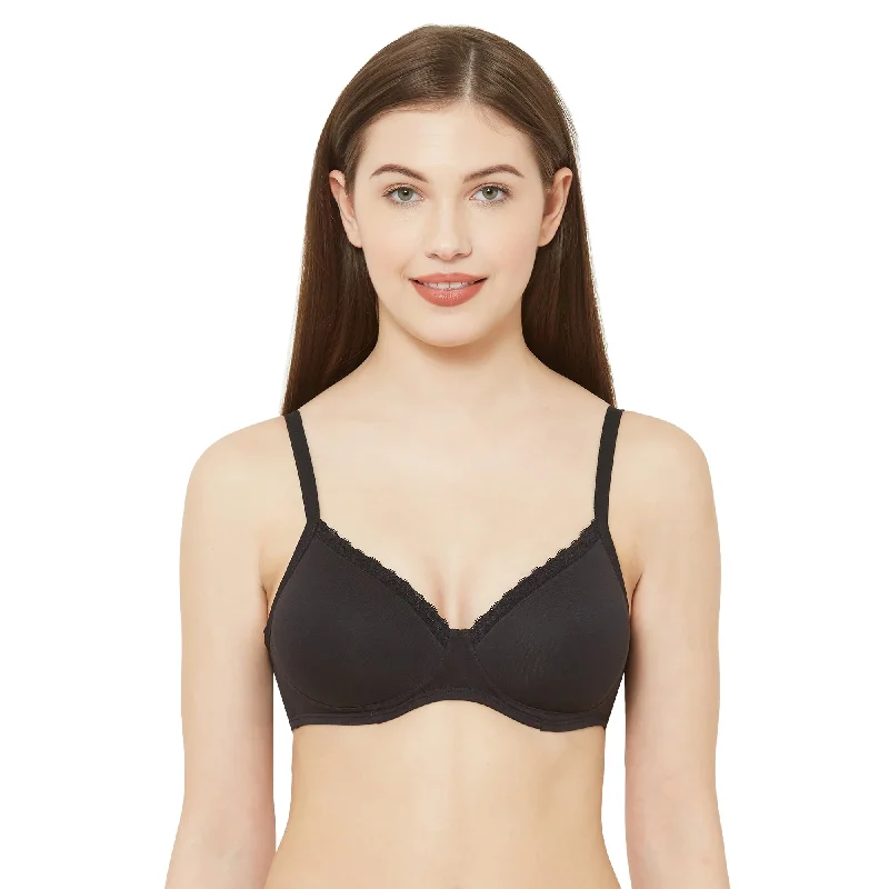 6403-Soft Padded Solid T-shirt Bra Black