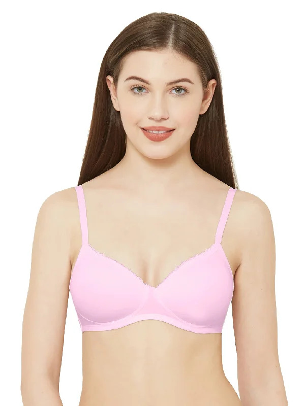 6403-Soft Padded Solid T-shirt Bra Pink