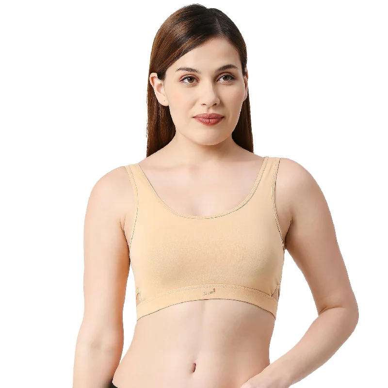 JS 90-4 Padded Solid Low Impact Sports Bra  Skin