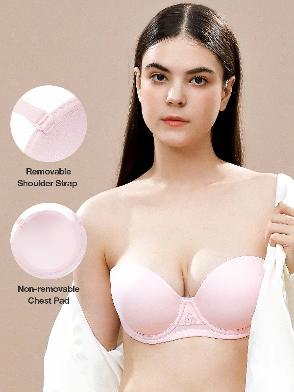 Strapless Bra Underwire Multiway Molded Cup Pink