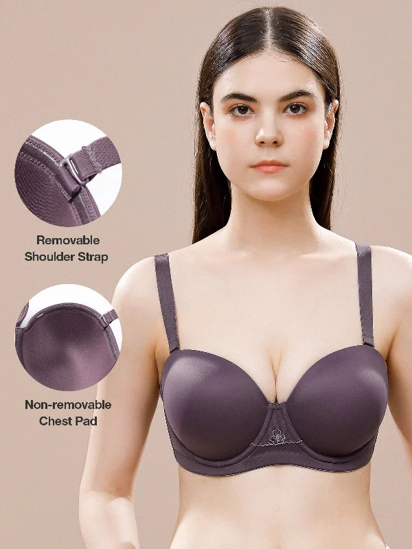 Strapless Bra Underwire Multiway Molded Cup Purple