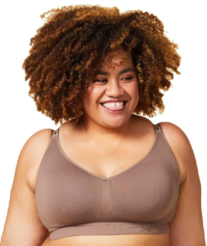 Sugar Candy Fuller Bust Seamless F-Hh Cup Wire-Free Lounge Bra - Cocoa