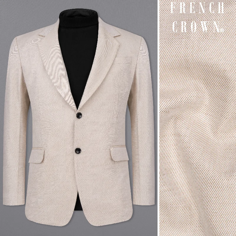 Swirl Cream Luxurious Linen Blazer