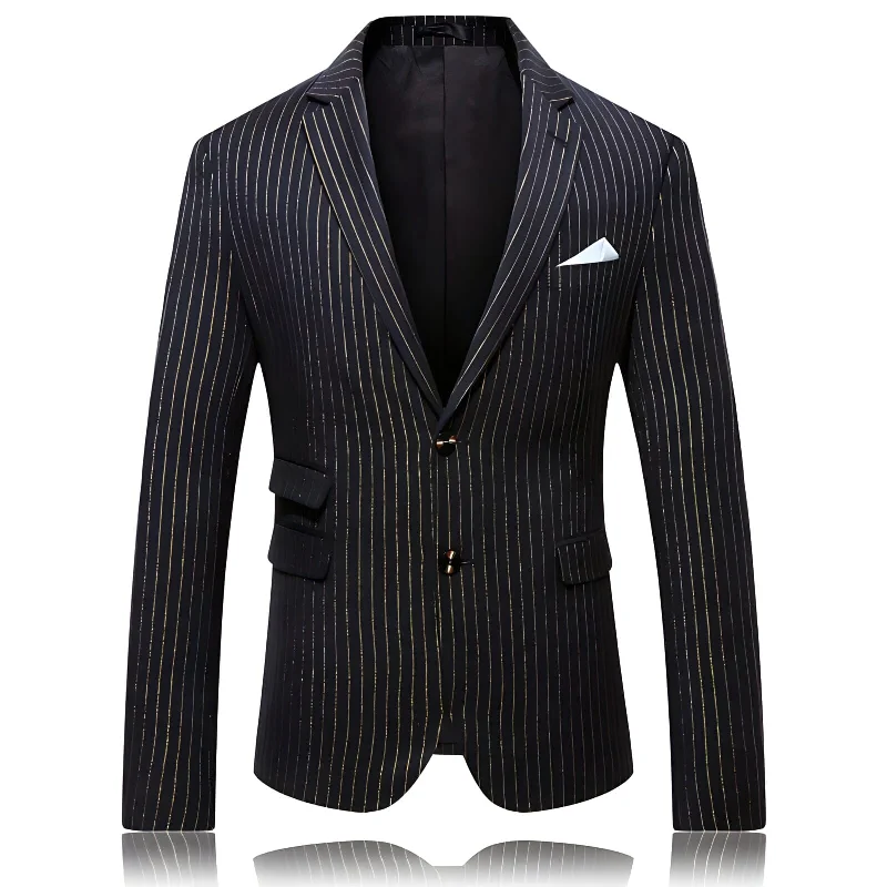 The Gold Link Pinstripe Slim Fit Blazer Suit Jacket